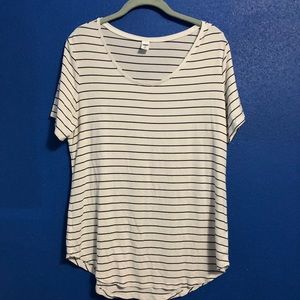 White and black stripe t-shirt